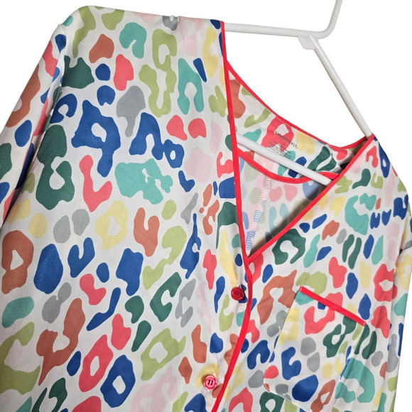 Summersalt The Cloud 9 Silk Matching Pajama Set in Rainbow Zebra size L - Picture 3 of 11